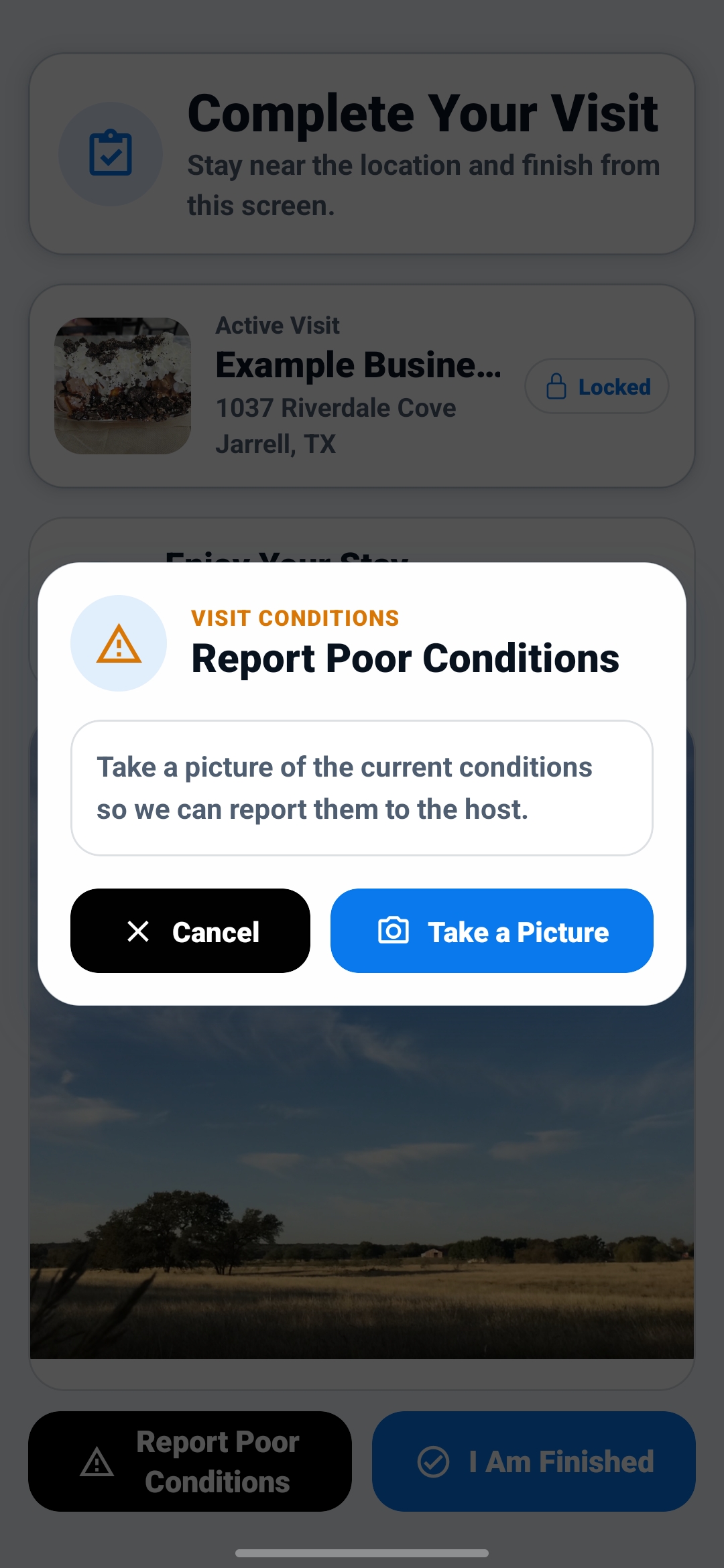 Pappa Squat restroom condition report screen